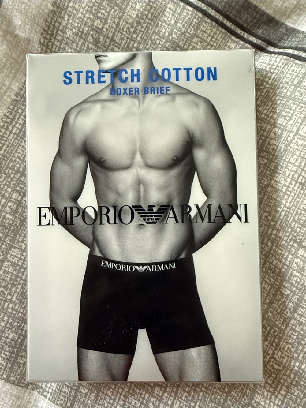 Emporio Armani white Stretch Cotton Boxer Briefs with Logo Waistband
